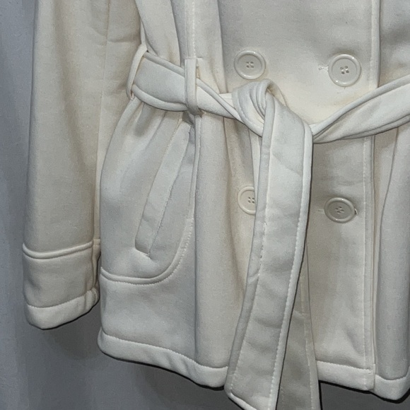 J2 by Jou Jou Double Breated Sleece Pea Coat Women/Junior Light Cream Size XL - Picture 3 of 10